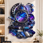 Personalized Cosmic Observatory Book Wall Clock — personalized with a custom name