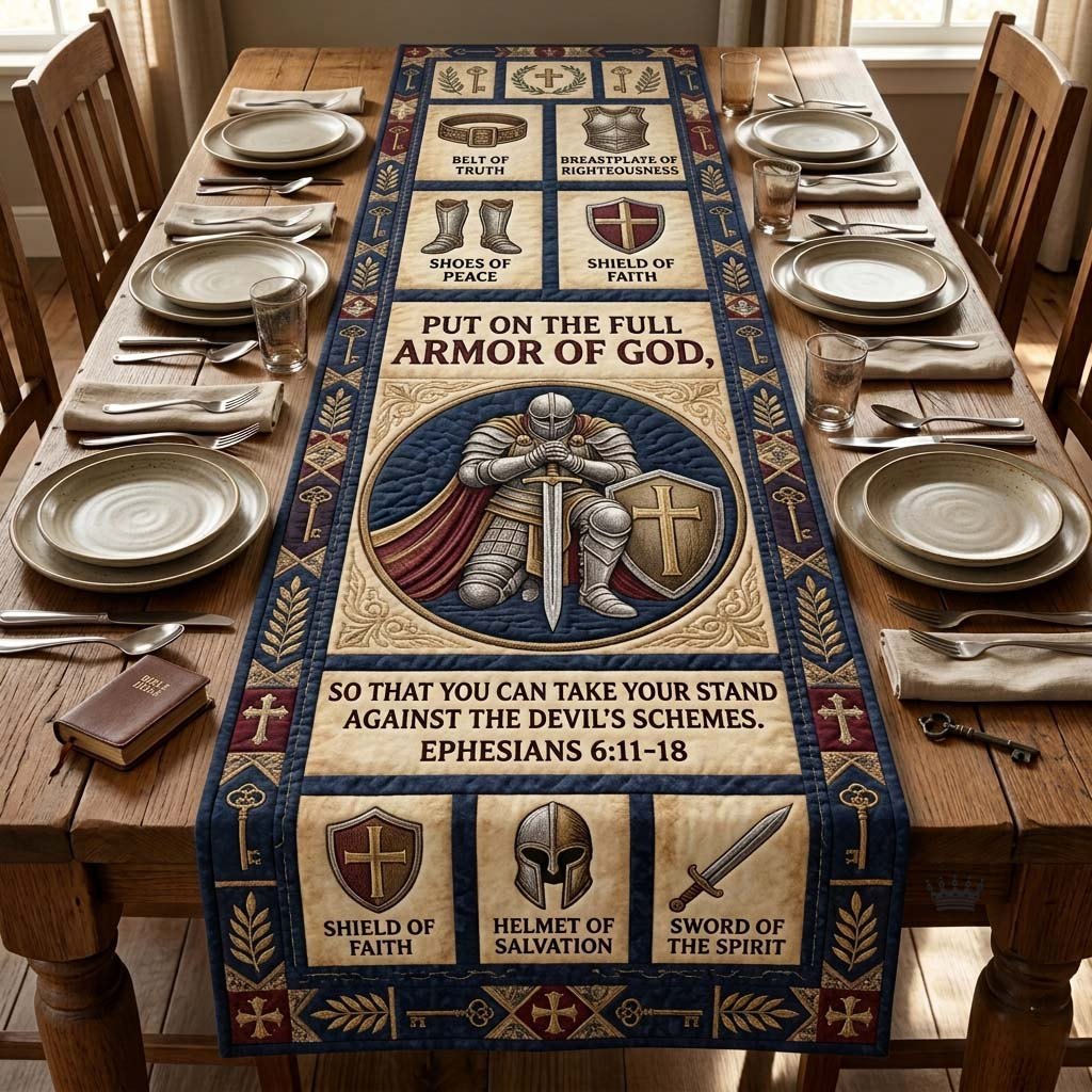 Armor Scripture Table Runner
