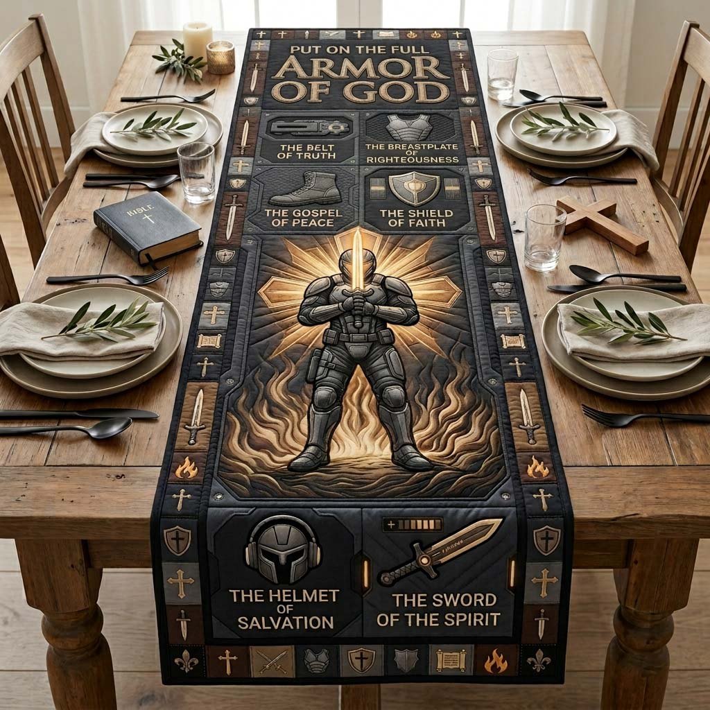 Warrior Armor Light Table Runner