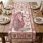 Pink Lion Armor Table Runner