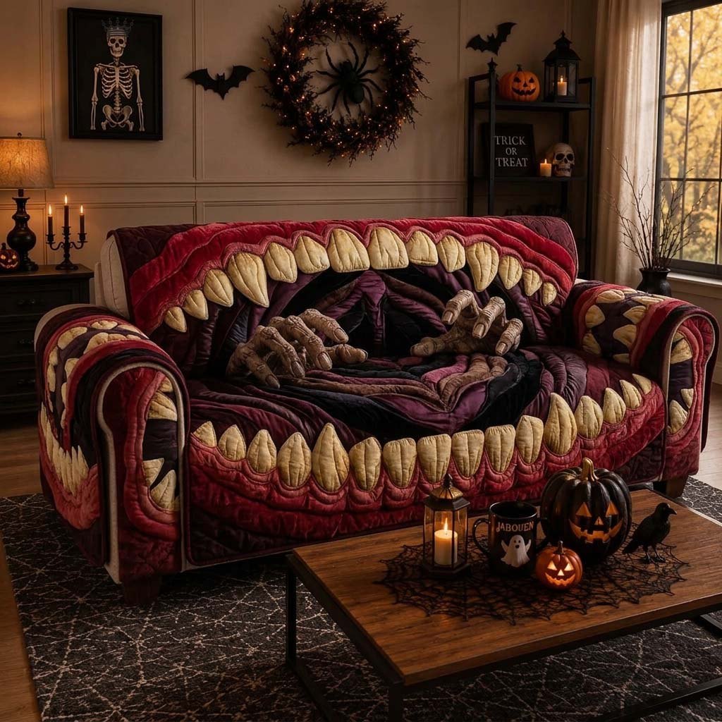 Skeleton Bite Lair Sofa Cover