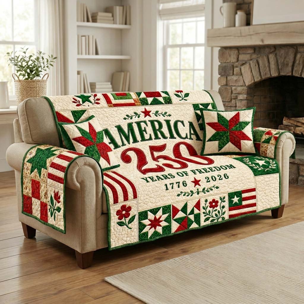 America 250 Floral Sofa Cover