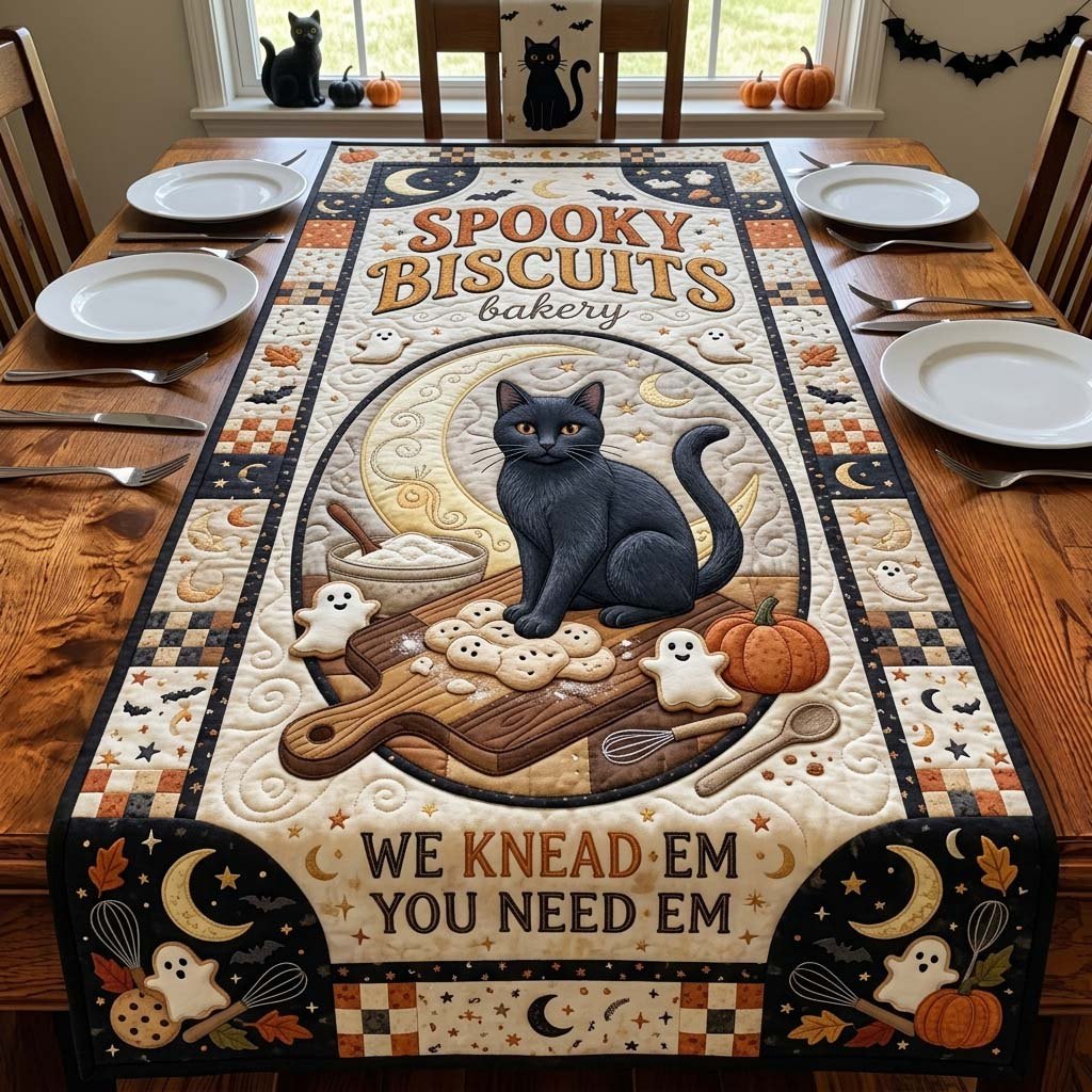 Moonlit Cat Bakery Table Runner