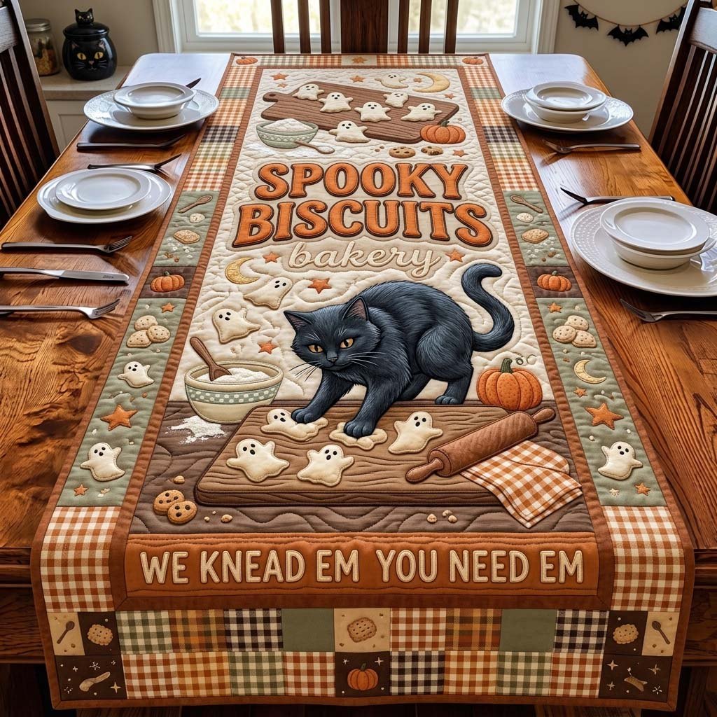 Biscuit Witch Cat Table Runner
