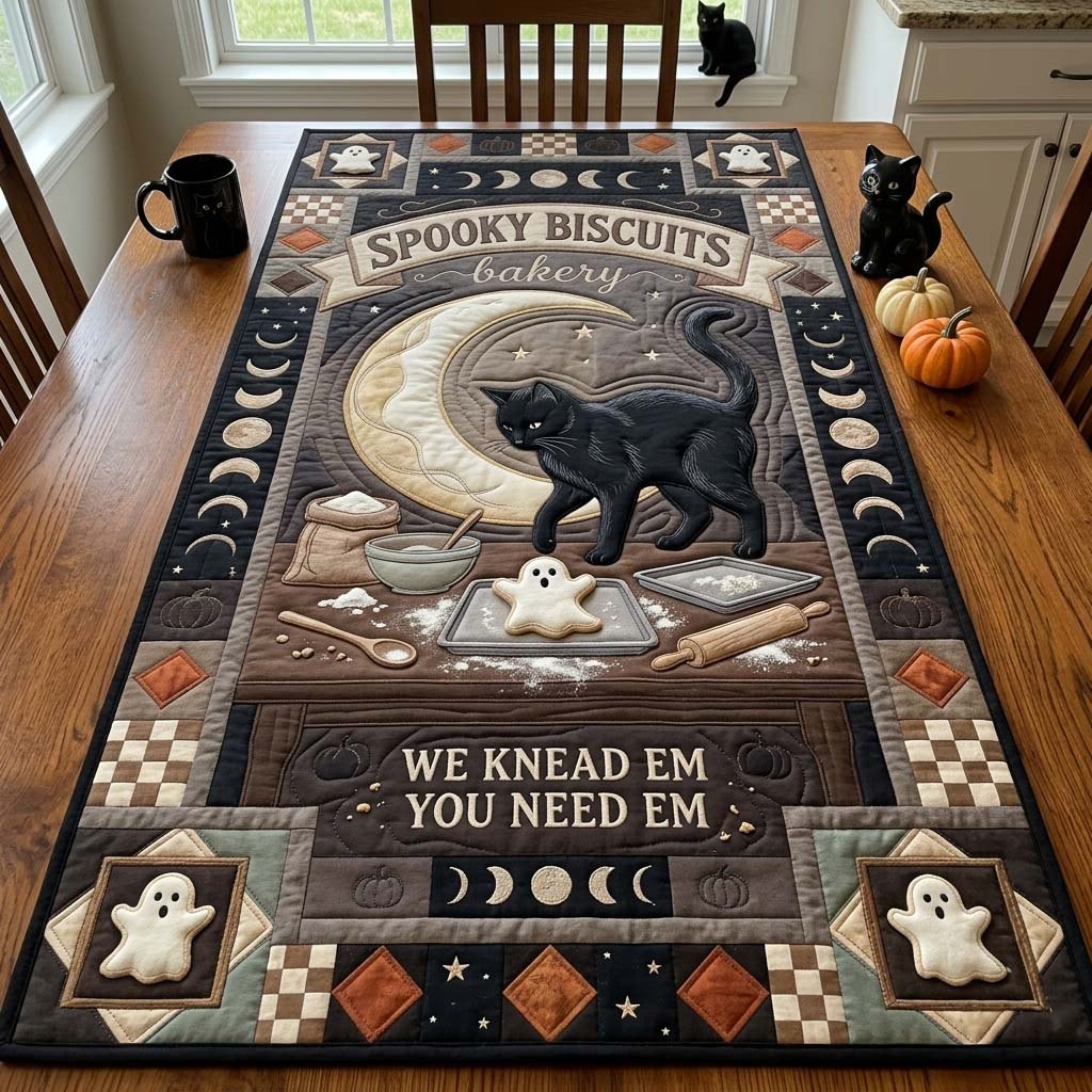 Midnight Biscuit Cat Table Runner