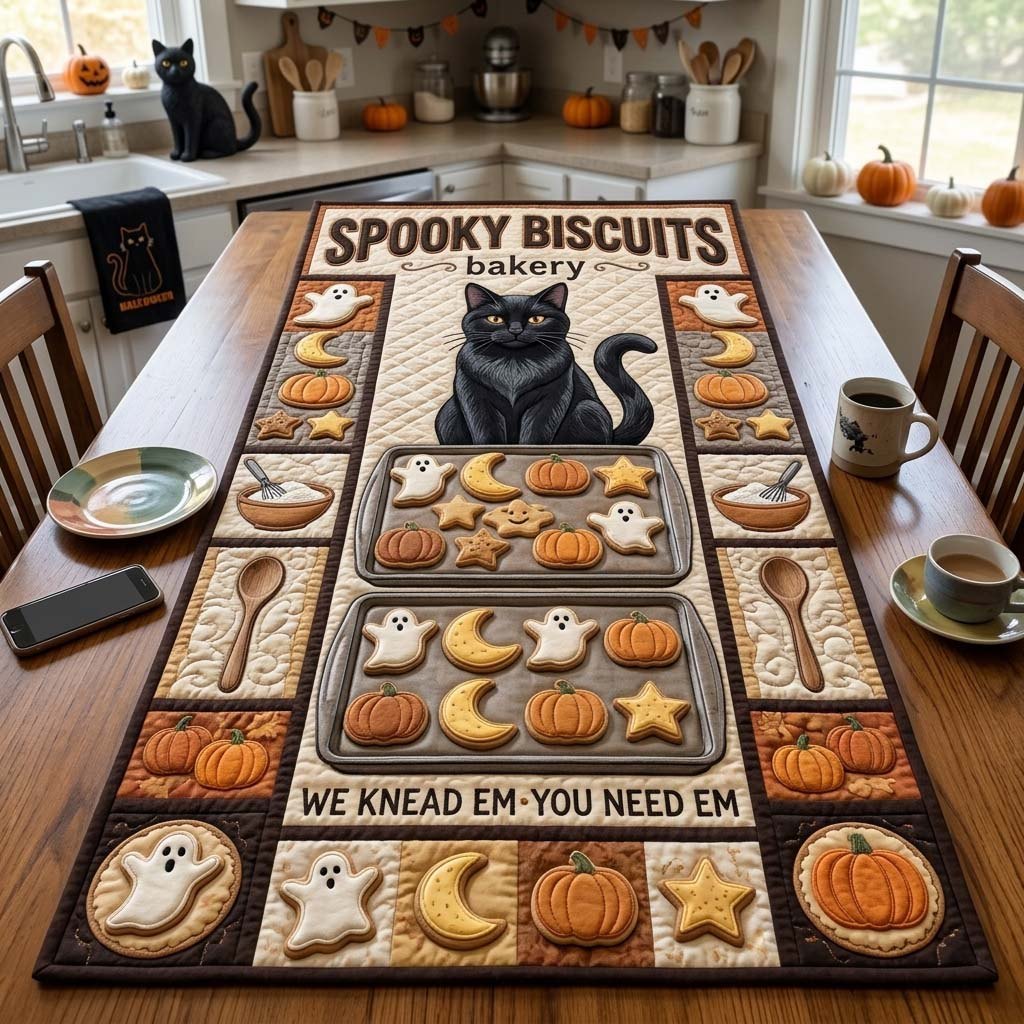 Ghost Cookie Trays Table Runner