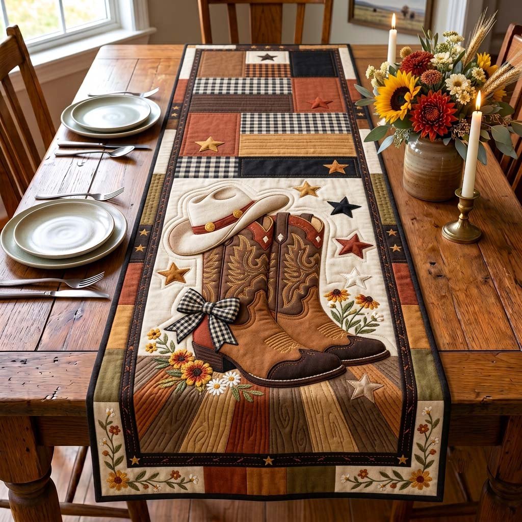 Western Star Boots Table Runner