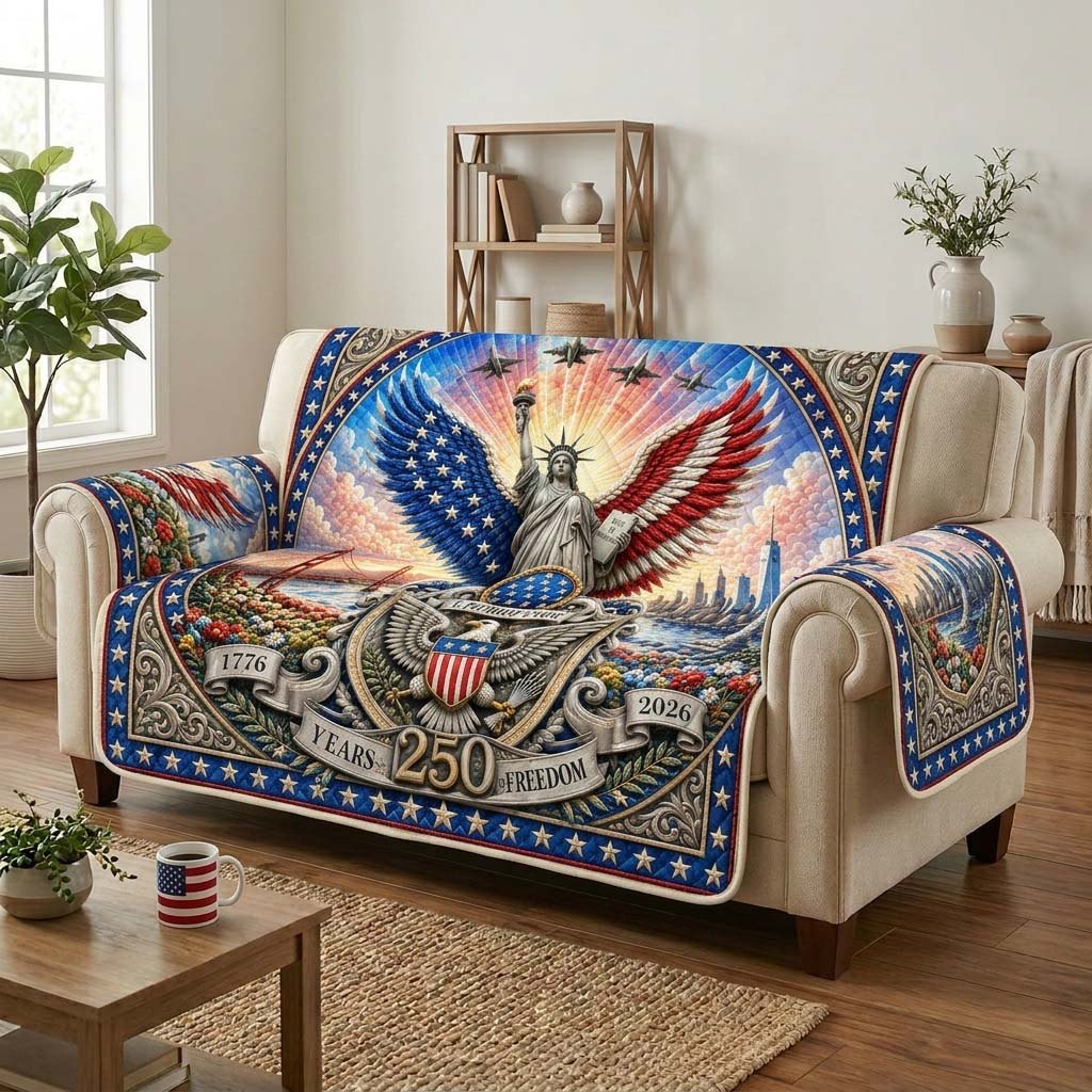 Liberty and Eagle in Fireworks Sofa Cover