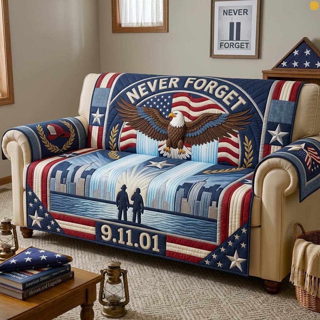 Eagle of Remembrance Qulited Sofa Cover
