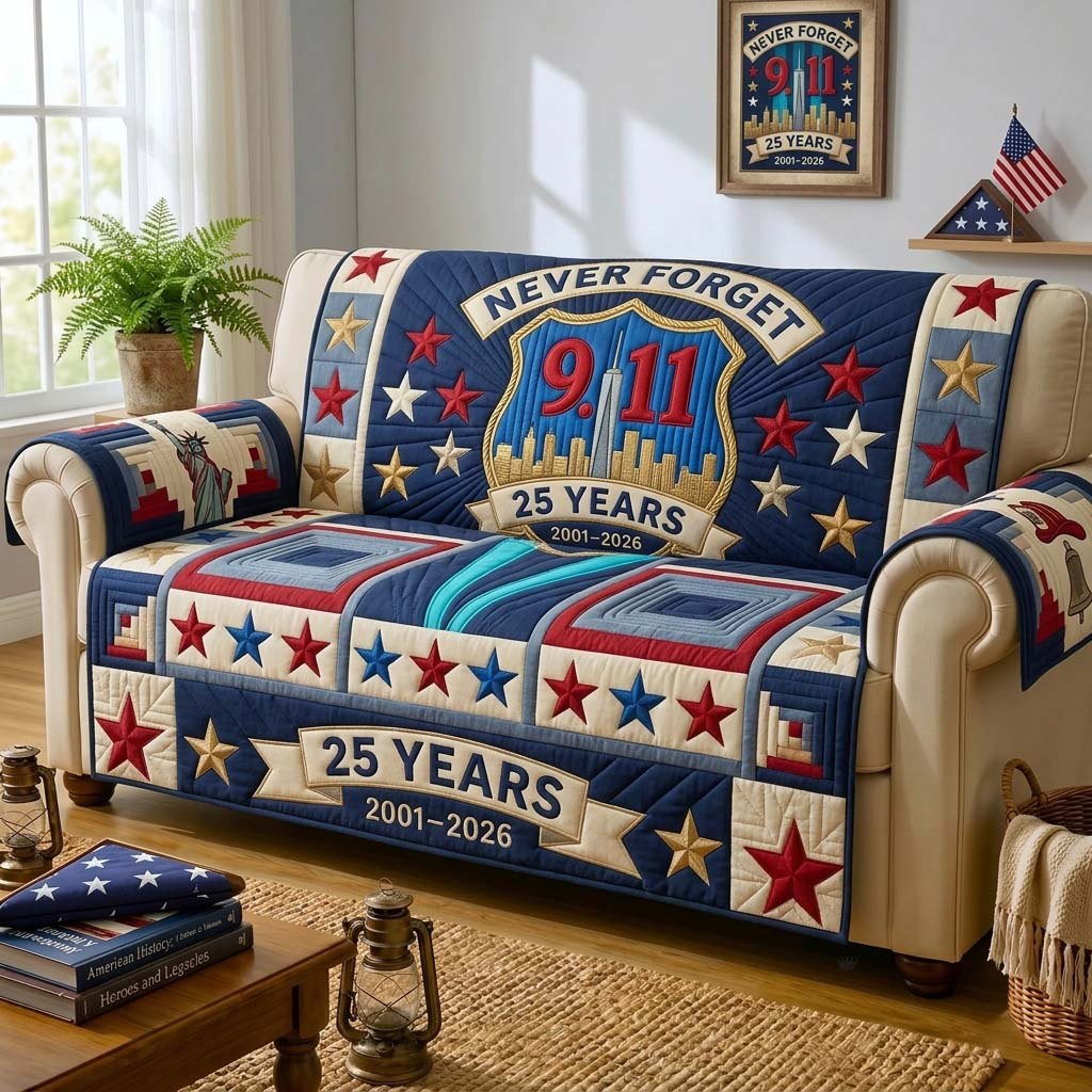 Stars of Remembrance Qulited Sofa Cover