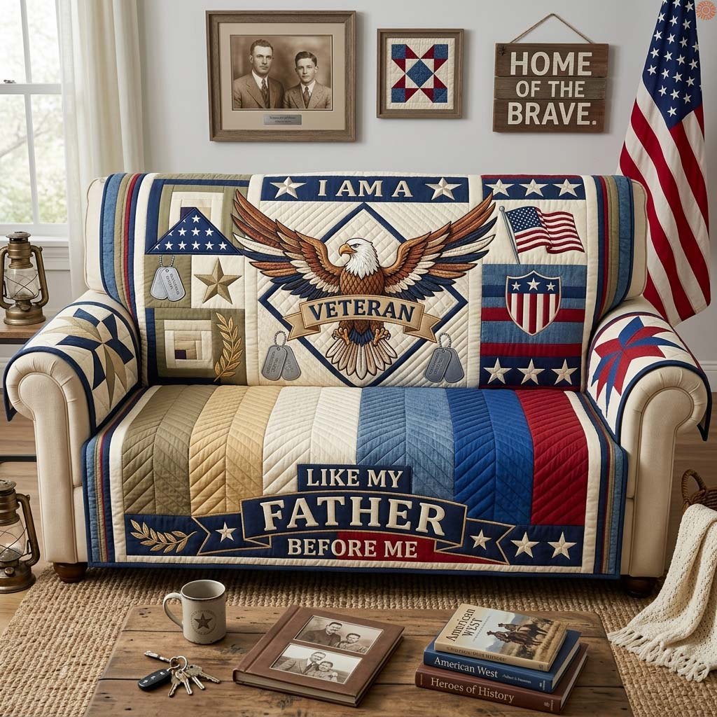 Like My Father Before Me Qulited Sofa Cover