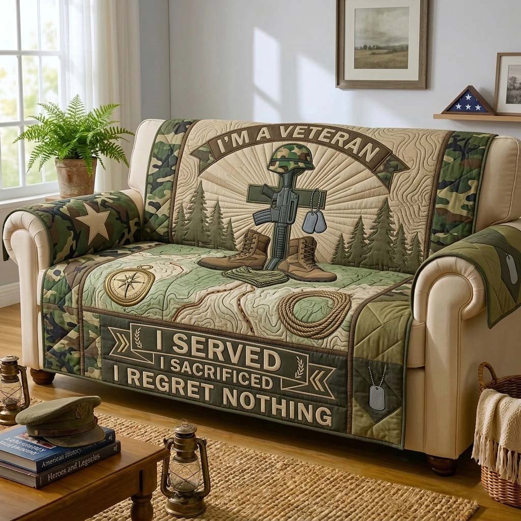 Battlefield Honor Veteran Qulited Sofa Cover