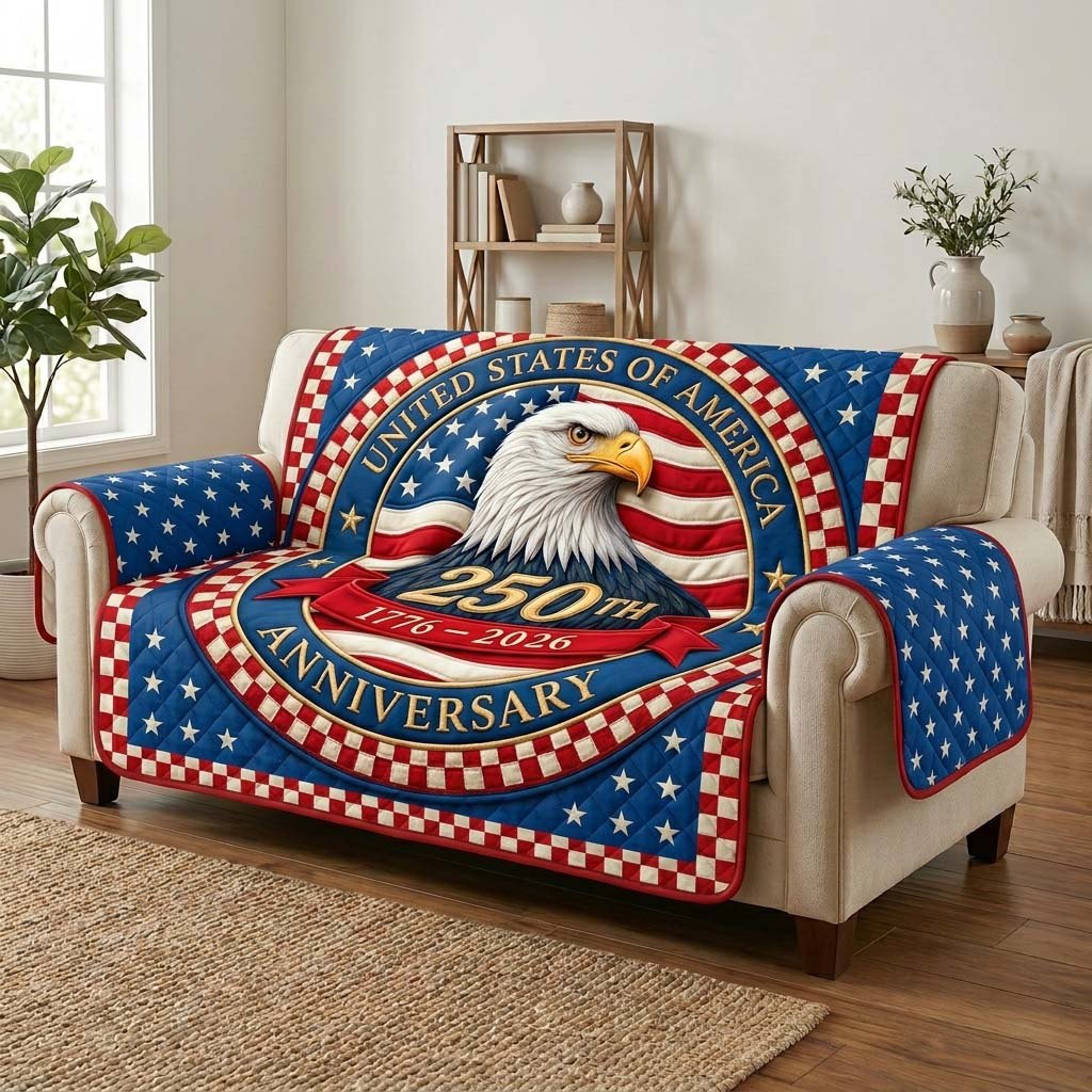 Eagle 250th Anniversary Emblem Sofa Cover