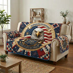 Semiquincentennial Eagle on Navy Sofa Cover