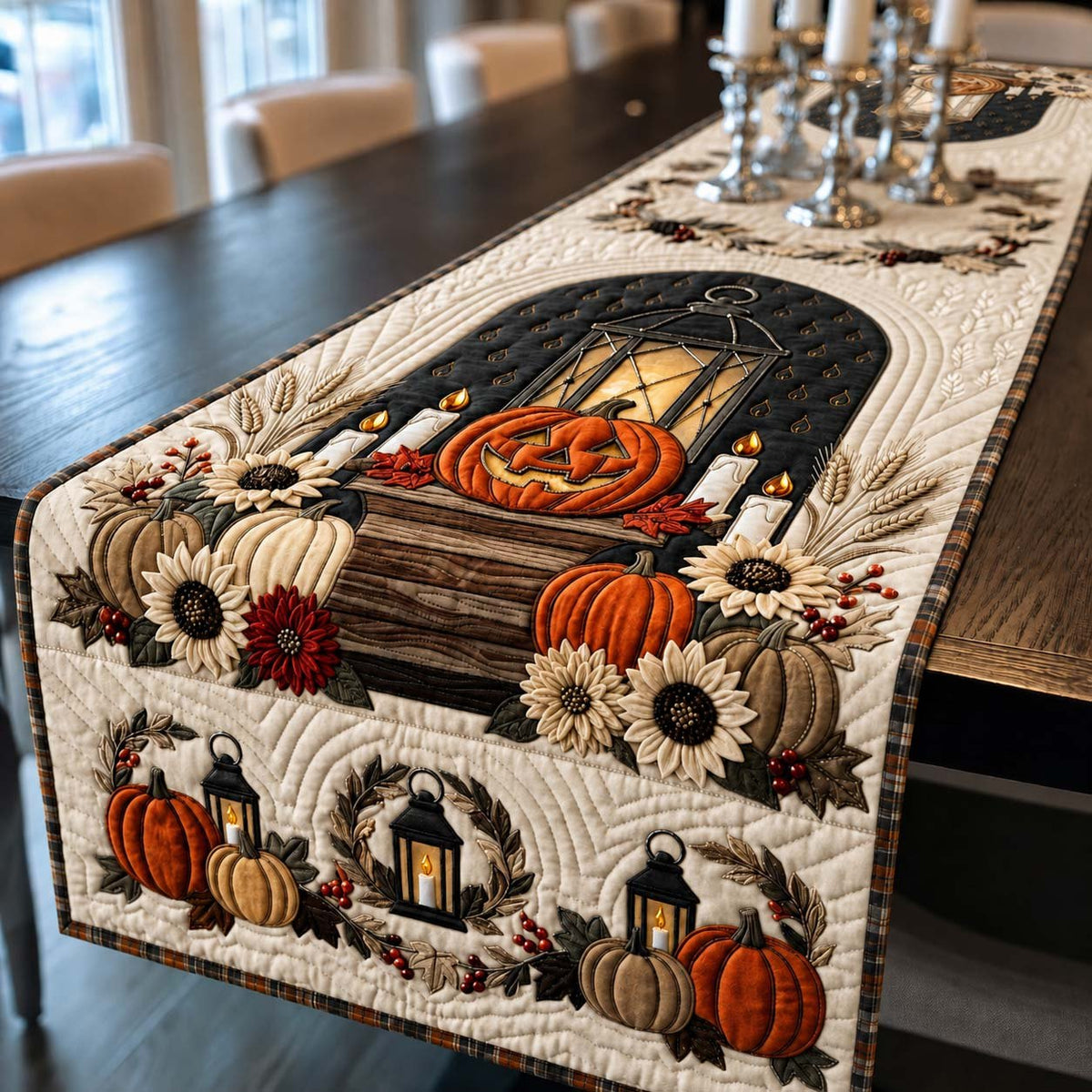 Lantern Lit Harvest Shrine Table Runner