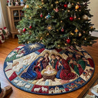 Patchwork Holy Night Christmas Tree Skirt