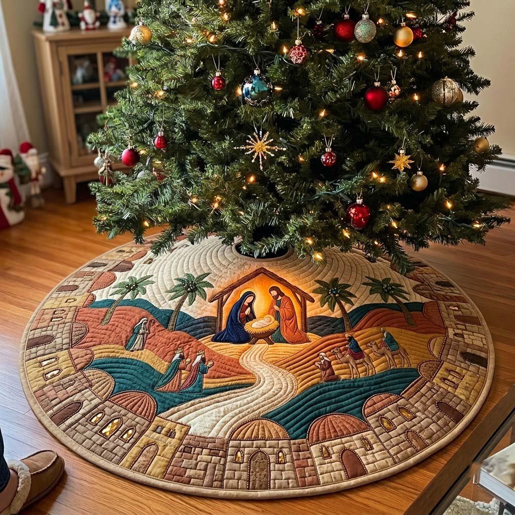 Bethlehem Hills Panorama Christmas Tree Skirt