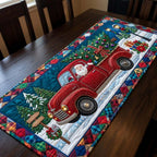Santa Red Truck Journey Table Runner