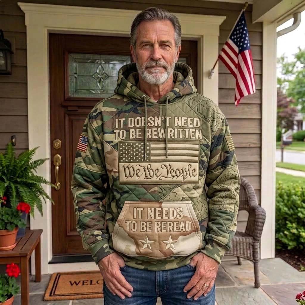 Camo Constitution hoodie, all-over print