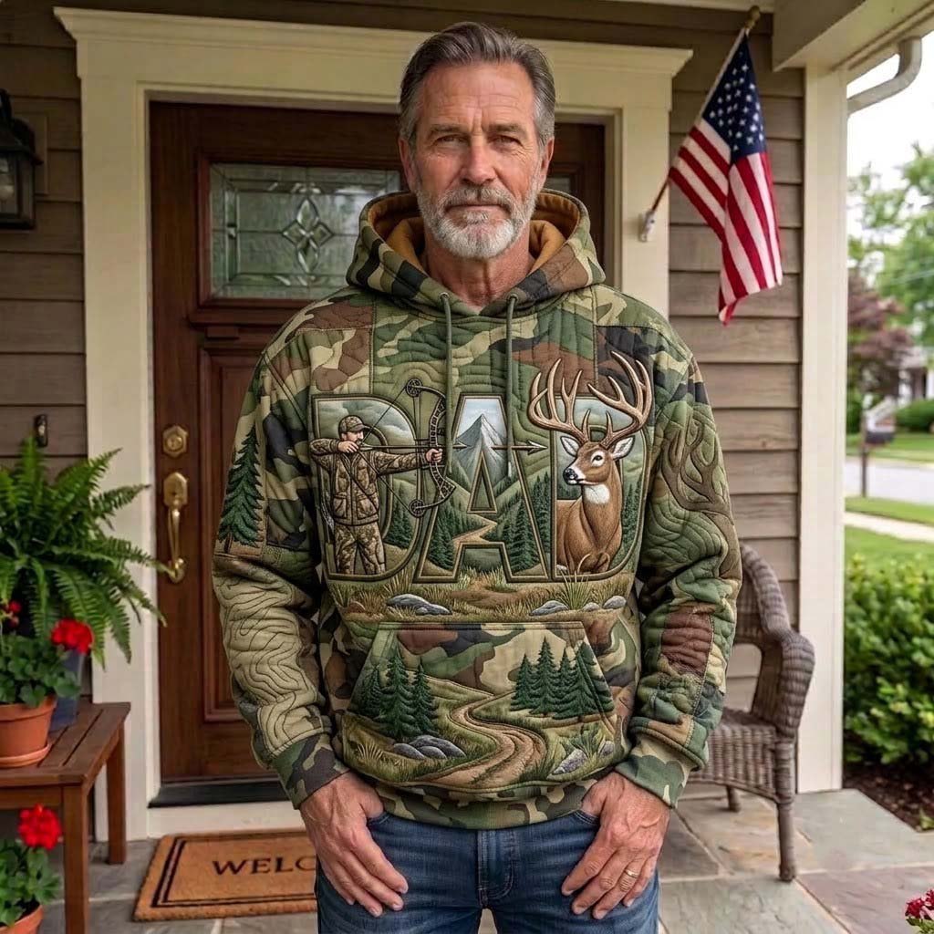 Hunter Dad hoodie, all-over print