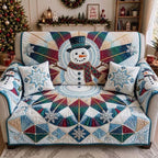 Frosted Snowman Kaleidoscope Sofa Cover
