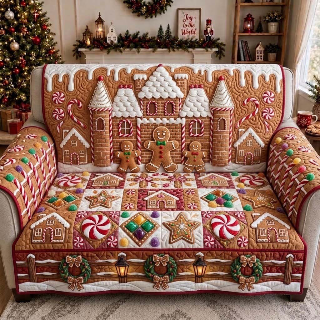 Pearl Gingerbread Candy Palace Sofa Cover