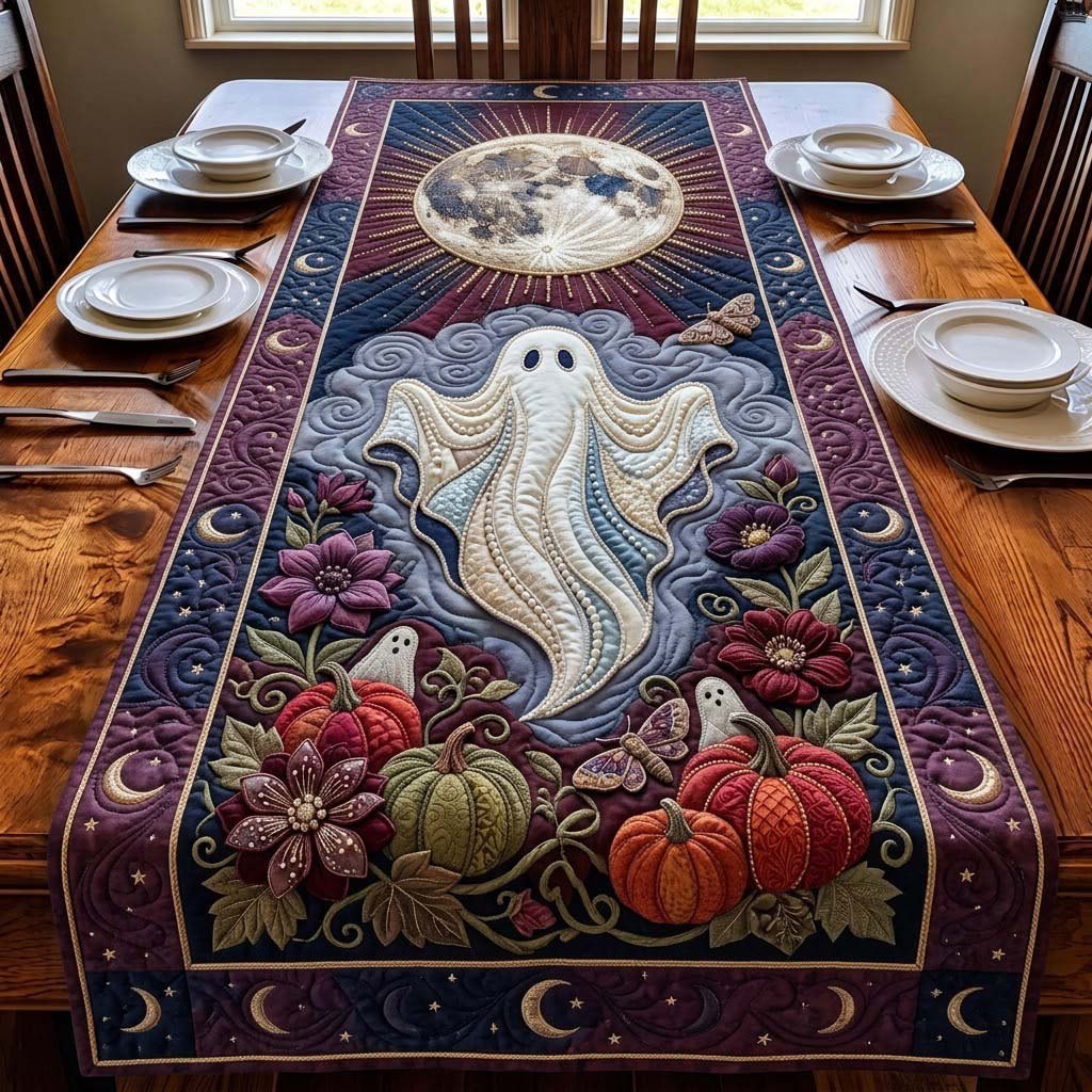 Ghost Moonlit Garden Table Runner