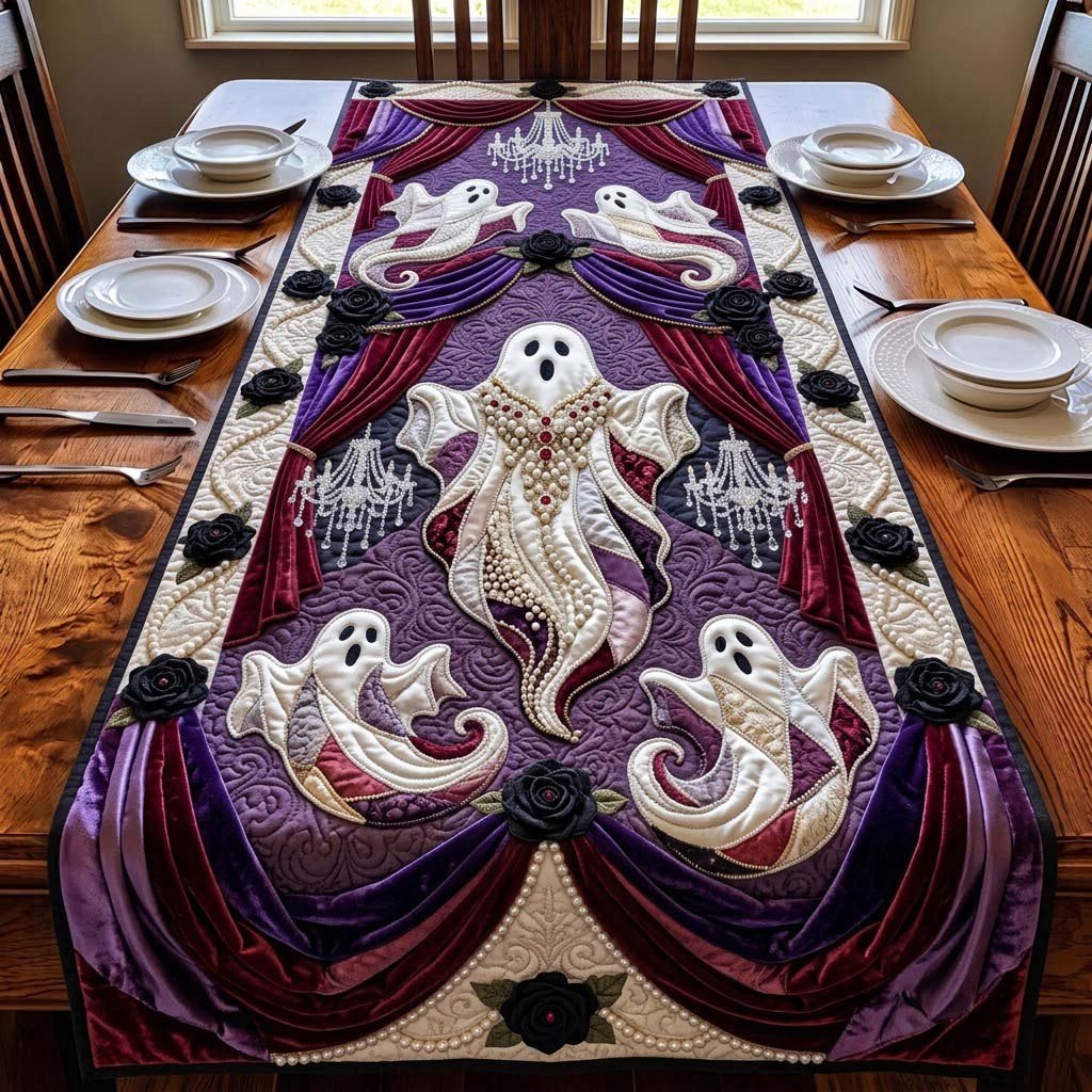 Pearl Ghost Masquerade Table Runner