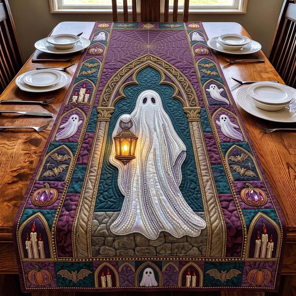 Ghost Lantern Cathedral Table Runner