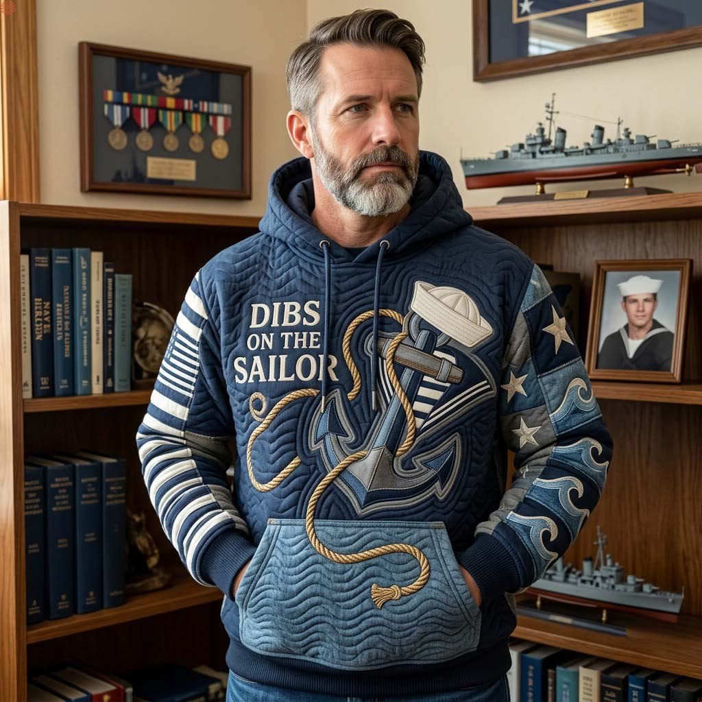 Anchor and Dress Blues hoodie, all-over print