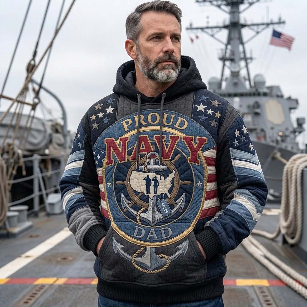Proud Navy Legacy Crest hoodie, all-over print