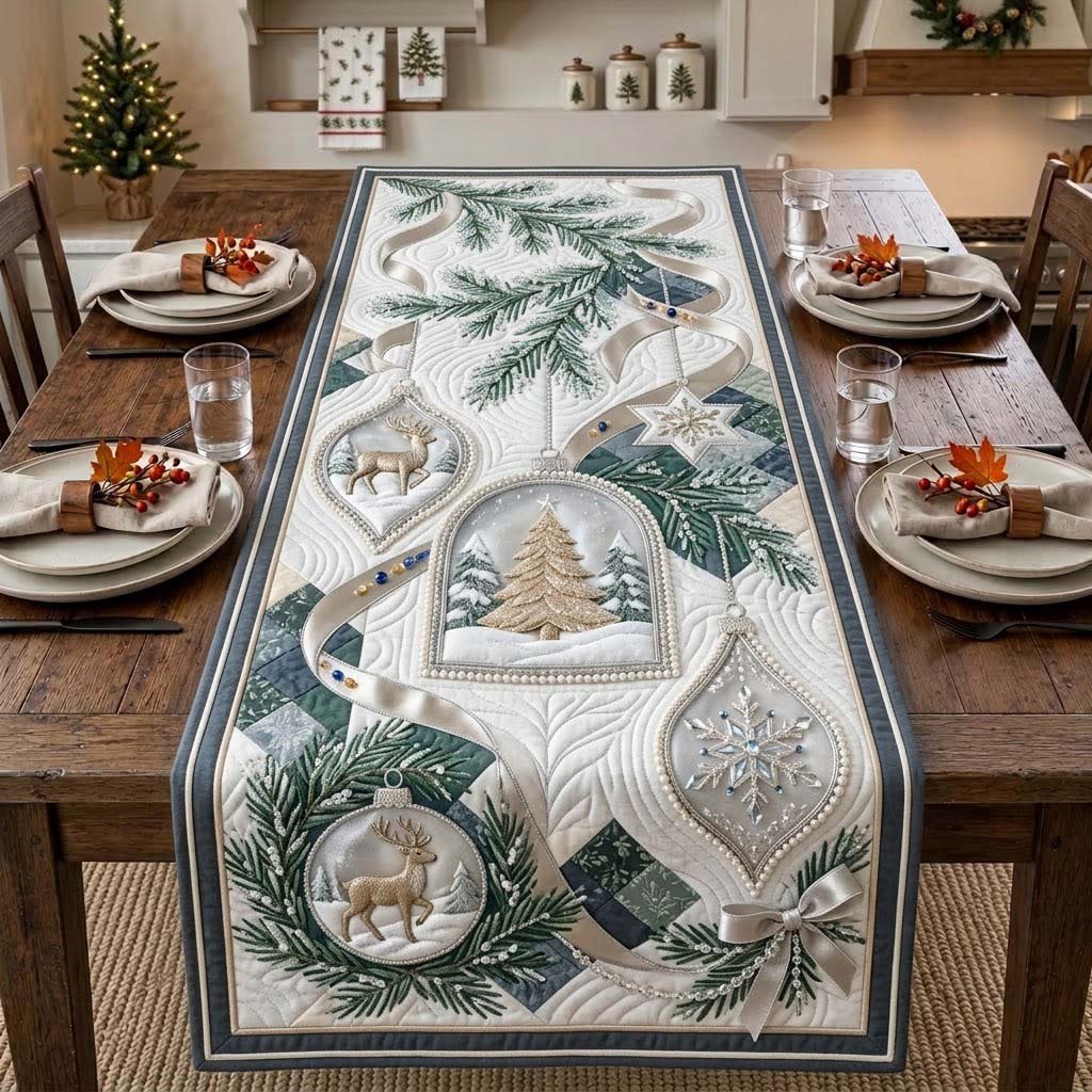 Crystal Winter Studio Table Runner