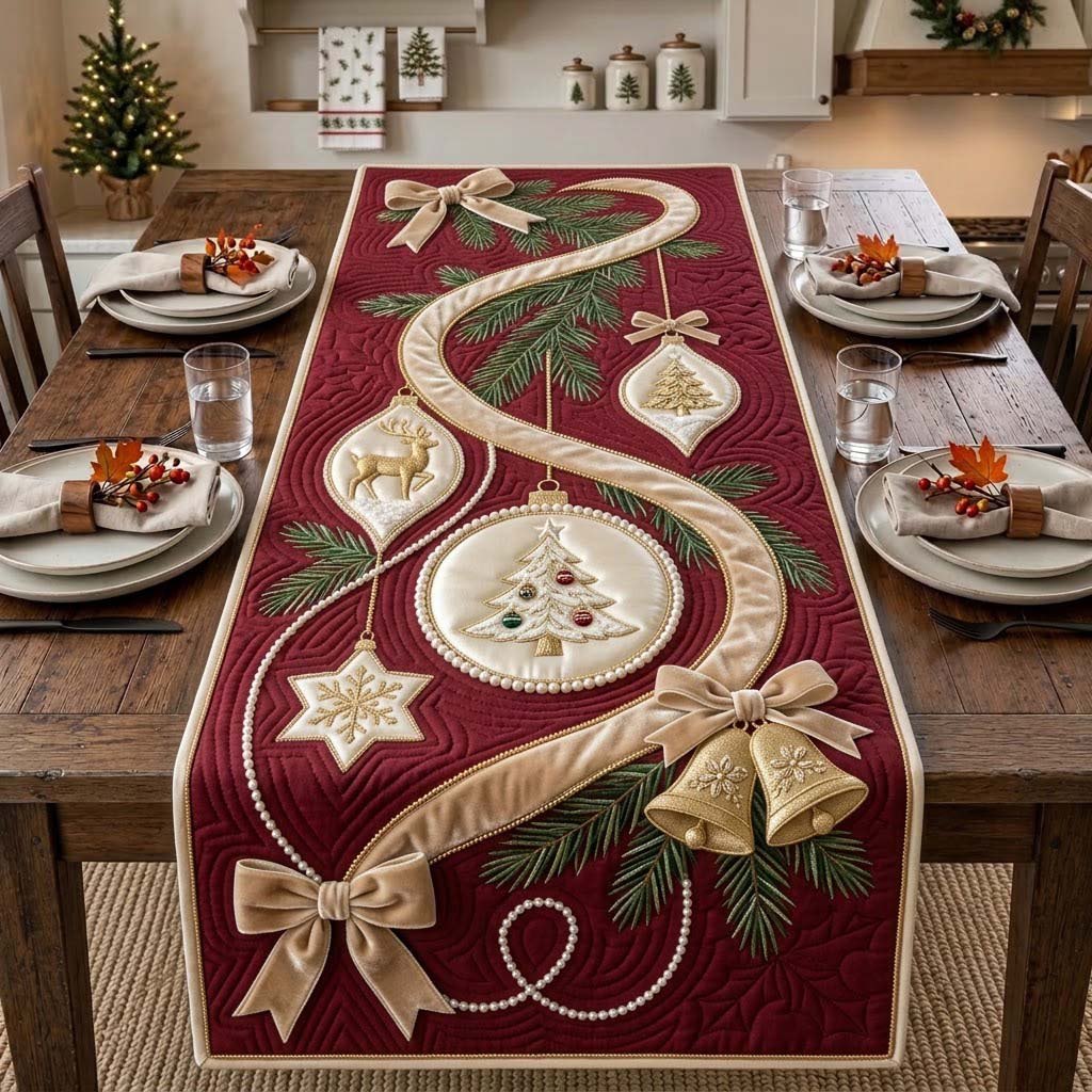 Champagne Ribbon Atelier Table Runner