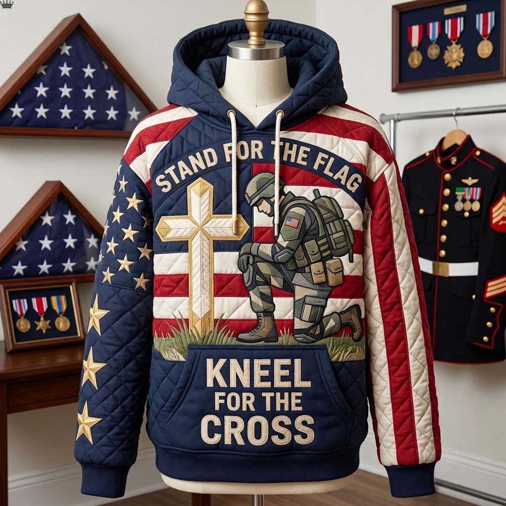 Soldier Before the Cross hoodie, all-over print