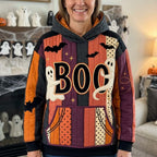 Boo Ghost Patchwork Parade hoodie, all-over print