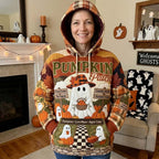 Ghostly Pumpkin Patch hoodie, all-over print