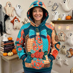 Patchwork Pumpkin hoodie, all-over print