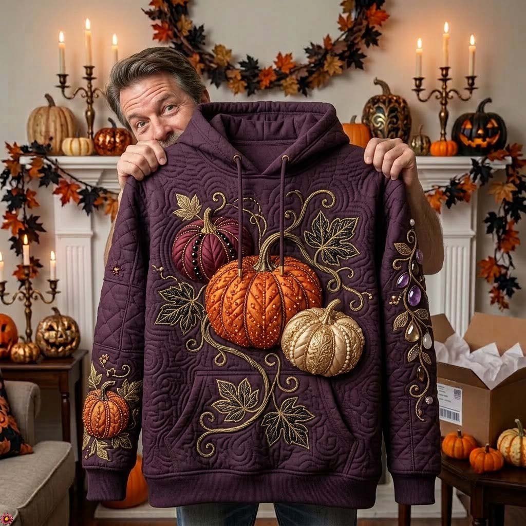 Pumpkin hoodie, all-over print