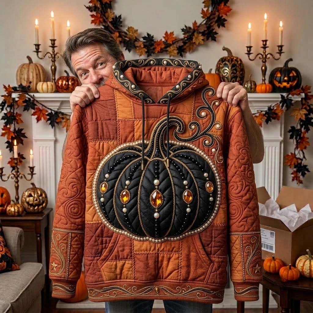 Jewel Pumpkin hoodie, all-over print
