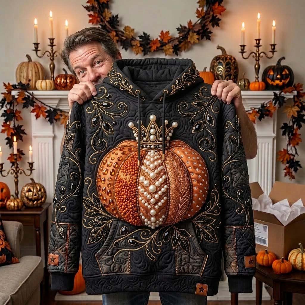 Imperial Pumpkin Tapestry hoodie, all-over print