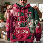 Raspberry Merry Tree hoodie, all-over print