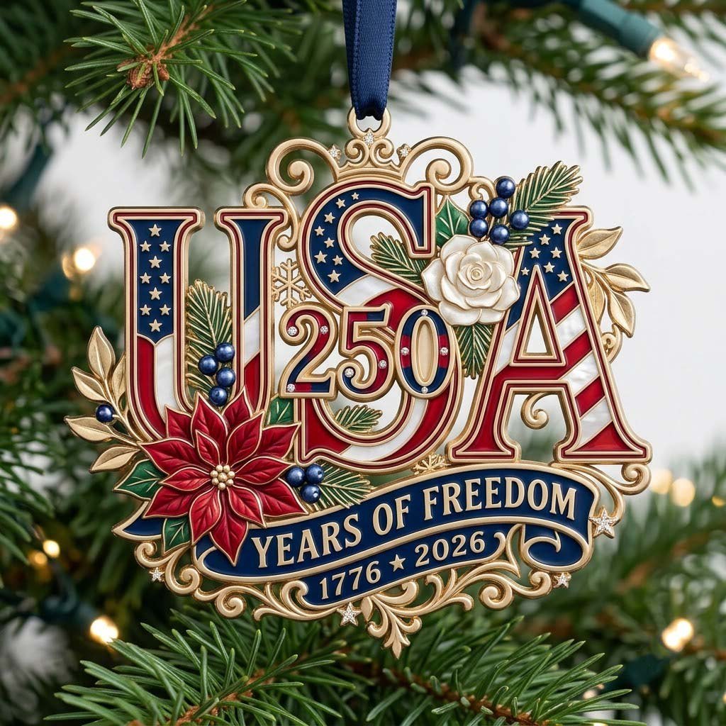 Usa 250 Heritage Bloom Christmas Ornament