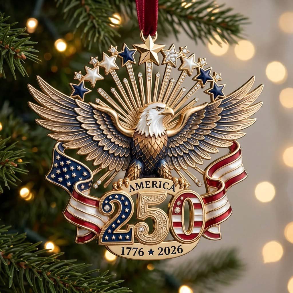 Eagle of Freedom 250 Christmas Ornament