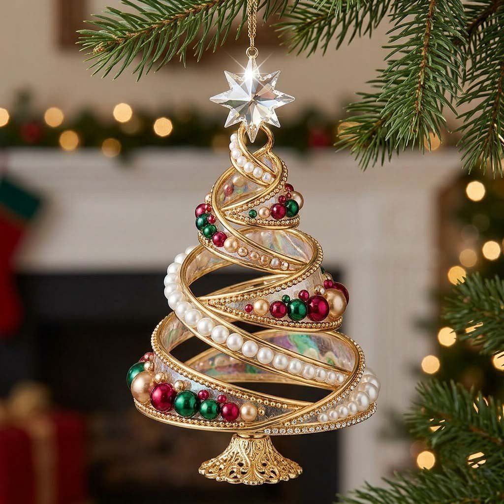 Scrollwork Tree Christmas Ornament
