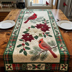 Twin Cardinal Christmas Garden Table Runner