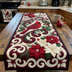 Cardinal Baroque Christmas Table Runner