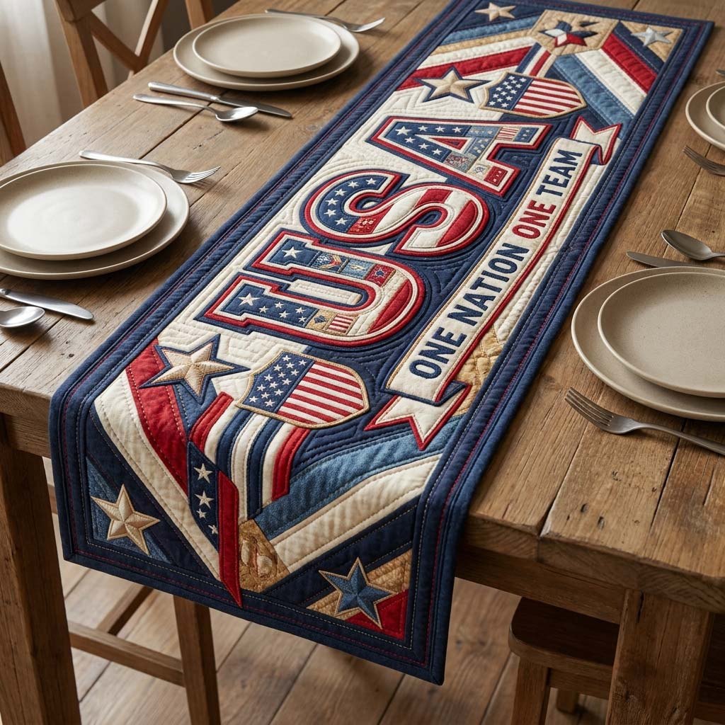 USA Stars One Nation One Team Table Runner