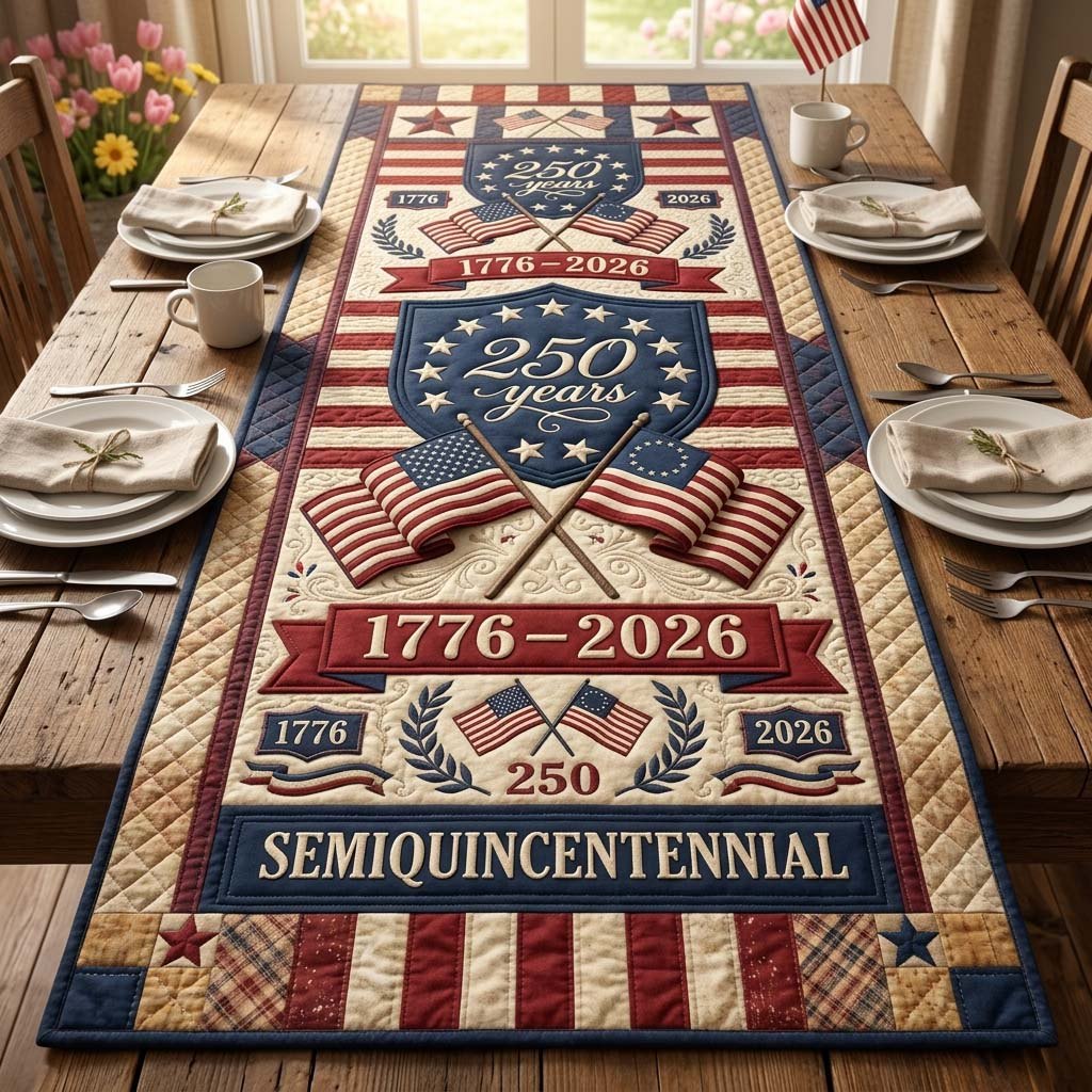 Freedom Shield Table Runner