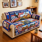 God Bless America Route 66 Journey Sofa Cover