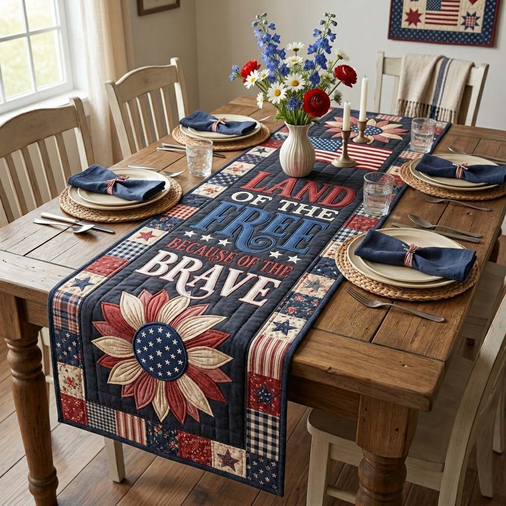 Brave Bloom Table Runner